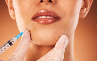 Osoba przygotowuje się do zabiegu powiększania ust.